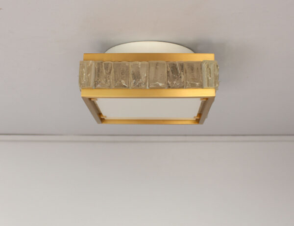 Fine 1950s Brass and Glass Square “Queen Necklace” Ceiling Light by Perzel - Image 7