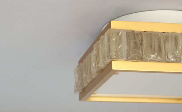 Fine 1950s Brass and Glass Square “Queen Necklace” Ceiling Light by Perzel - Image 10