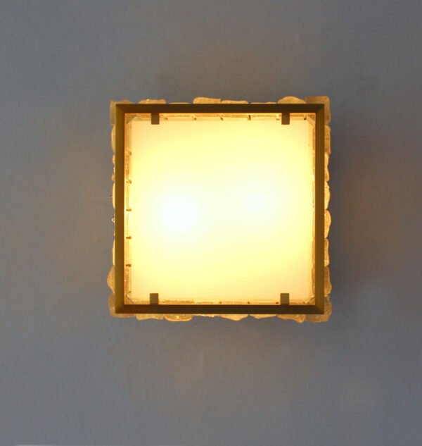 Fine 1950s Brass and Glass Square “Queen Necklace” Ceiling Light by Perzel - Image 9