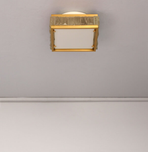 Fine 1950s Brass and Glass Square “Queen Necklace” Ceiling Light by Perzel - Image 12