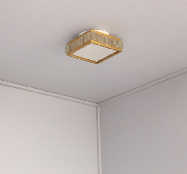 Fine 1950s Brass and Glass Square “Queen Necklace” Ceiling Light by Perzel - Image 2