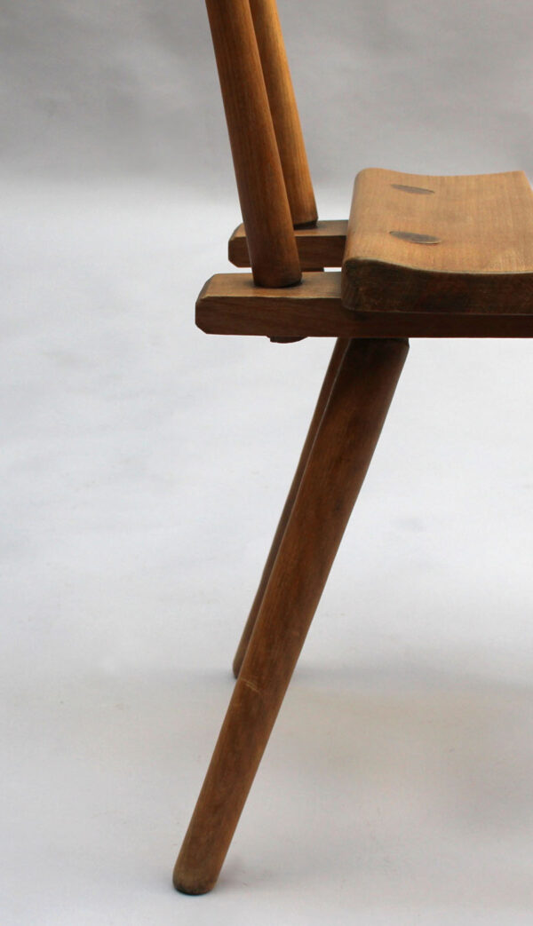 Set of 6 Fine French 1950s Beech Dining Chairs - Image 16