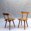 Set of 6 Fine French 1950s Beech Dining Chairs