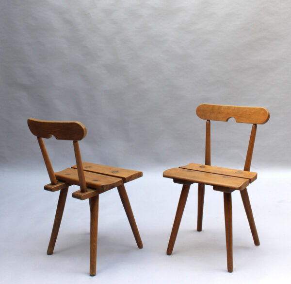 Set of 6 Fine French 1950s Beech Dining Chairs - Image 12