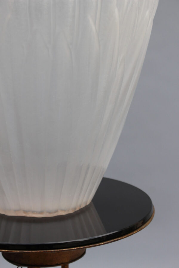 Fine French 1930s Frosted Glass "Roseaux" Vase by André Hunebelle - Image 8