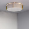 Fine French Art Deco Bronze and Glass Flush Mount by Jean Perzel