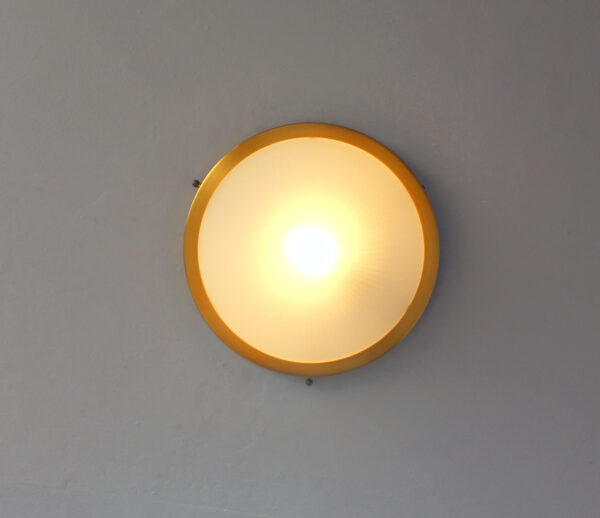 Fine French 1950s Glass and Brass Flush Mount by Perzel - Image 9