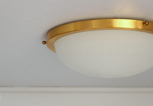 Fine French 1950s Glass and Brass Flush Mount by Perzel - Image 12