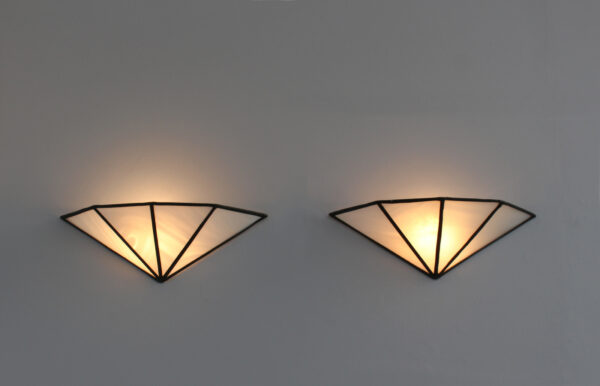 Rare Pair of French 1920s Wall Lights by Jean Perzel - Image 3