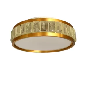 Fine French 1970s Brass and Glass "Queen's Necklace" Flush Mount by Perzel