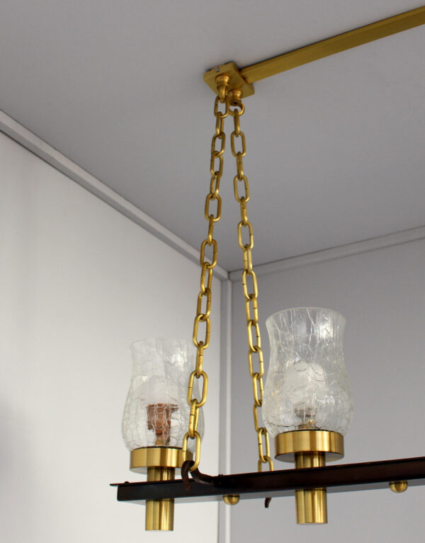 Fine French Midcentury 7 Linear Lights Chandelier by Perzel - Image 9