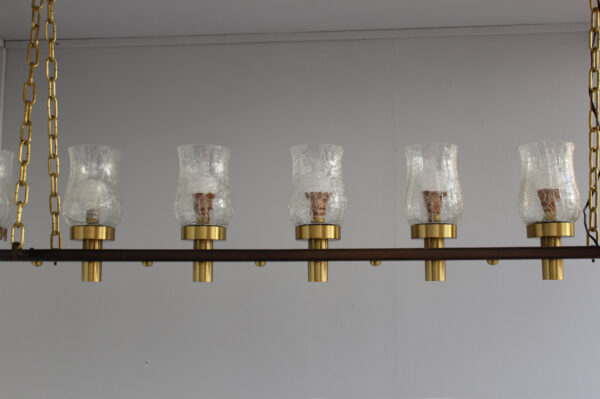 Fine French Midcentury 7 Linear Lights Chandelier by Perzel - Image 12