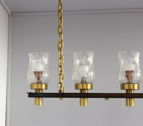 Fine French Midcentury 7 Linear Lights Chandelier by Perzel - Image 11