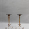 Pair of Fine French 1940s Wrought Iron and Black Opaline Pedestal Stands