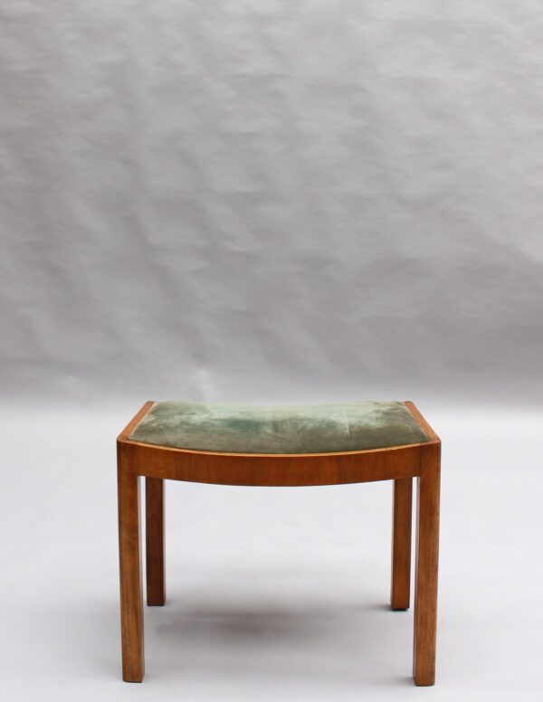 Fine French 1930s Walnut Curule Bench Stool - Image 3