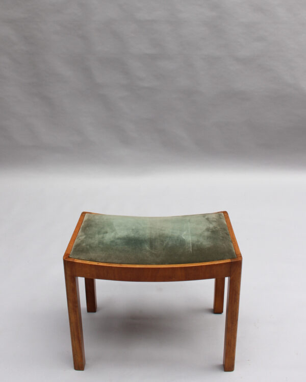 Fine French 1930s Walnut Curule Bench Stool - Image 2