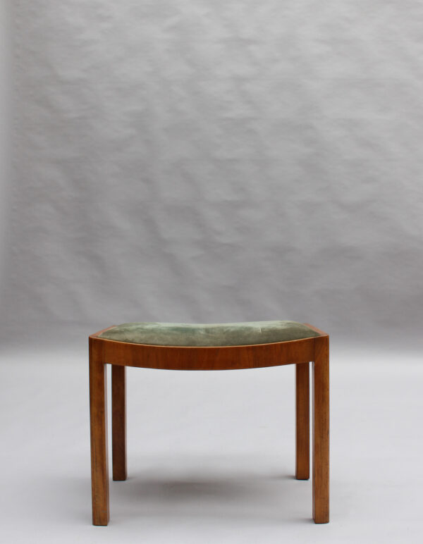 Fine French 1930s Walnut Curule Bench Stool - Image 12