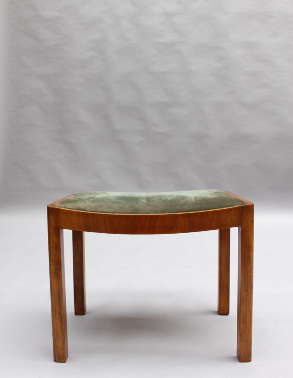 Fine French 1930s Walnut Curule Bench Stool - Image 4