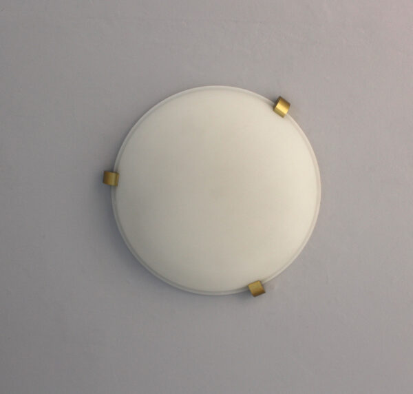 Fine French Art Deco Glass and Brass Flush Mount/ Sconce by Jean Perzel - Image 5