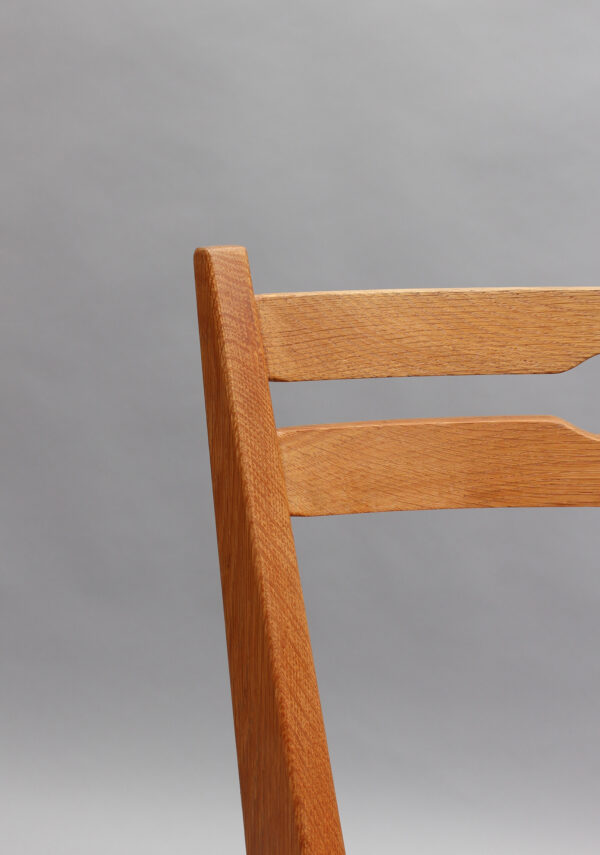 Set of 4 Fine French 1950s Oak Dining Chairs by Guillerme et Chambron - Image 13