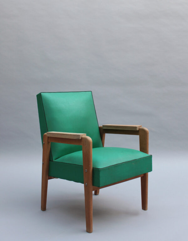 12 Fine French 1950s Oak Armchairs by Marcel Gascoin - Image 3