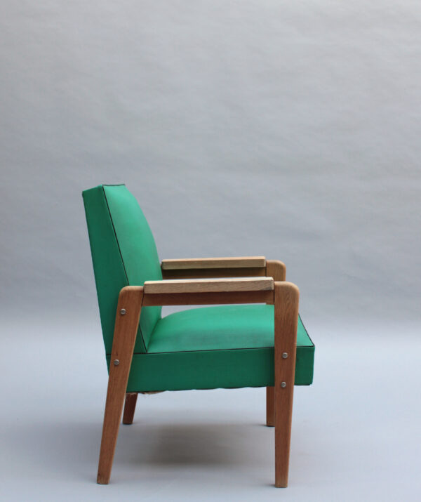 12 Fine French 1950s Oak Armchairs by Marcel Gascoin - Image 4