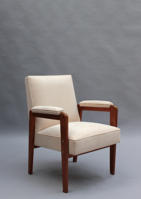 12 Fine French 1950s Oak Armchairs by Marcel Gascoin - Image 10