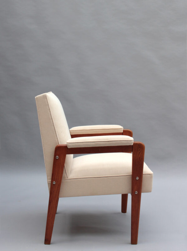 12 Fine French 1950s Oak Armchairs by Marcel Gascoin - Image 9