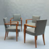 Set of 12 Fine French 1940s Oak Armchairs by Jacques Quinet