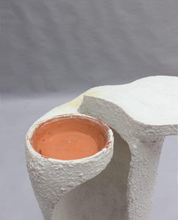 French Mid-Century Sculptural Roughcast-painted Terracotta Plant Holder - Image 12