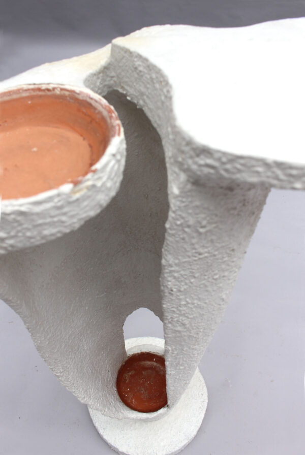 French Mid-Century Sculptural Roughcast-painted Terracotta Plant Holder - Image 13