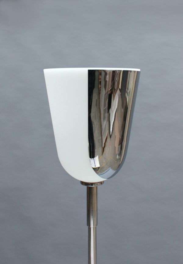 Fine French Mid-Century Chrome and Glass Floor Lamp by Jean Perzel - Image 9