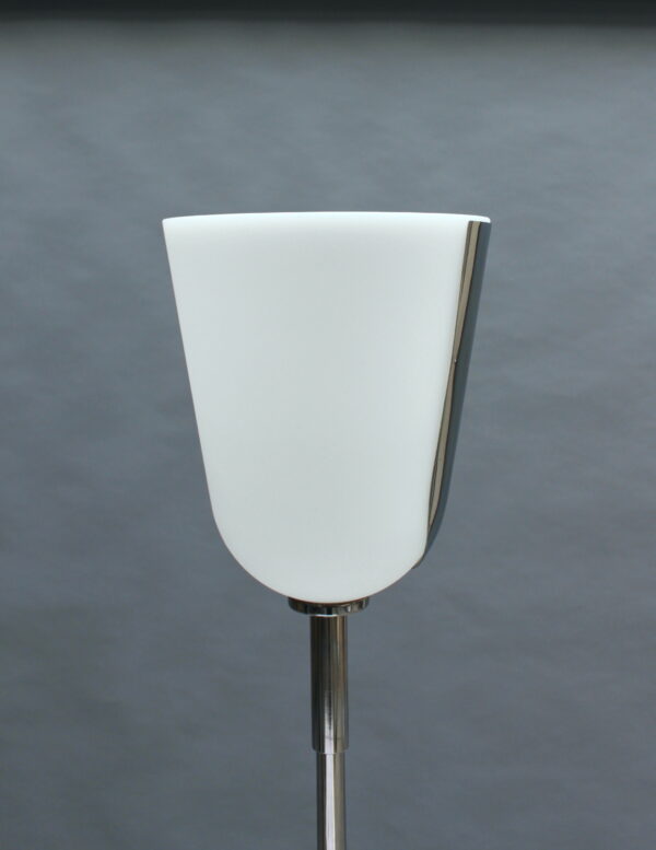 Fine French Mid-Century Chrome and Glass Floor Lamp by Jean Perzel - Image 7