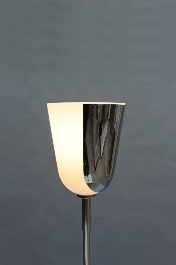 Fine French Mid-Century Chrome and Glass Floor Lamp by Jean Perzel - Image 10