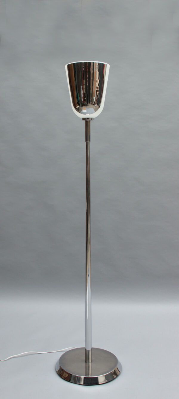 Fine French Mid-Century Chrome and Glass Floor Lamp by Jean Perzel - Image 6