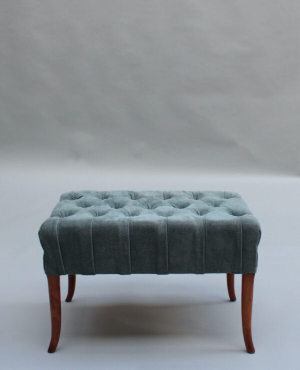 Pair of Italian Mid-Century Chesterfield Pouffes - Image 11