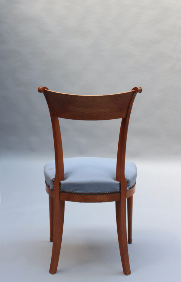 A Pair of Fine French Art Deco Cherry Wood Side Chairs - Image 11