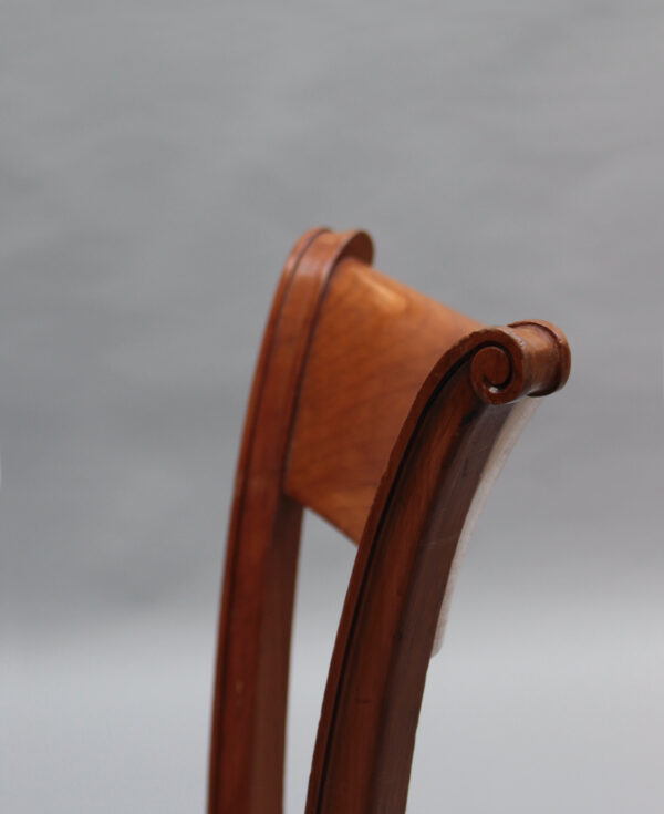 A Pair of Fine French Art Deco Cherry Wood Side Chairs - Image 13