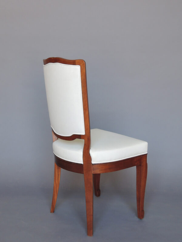 A Set of 12 Fine French Art Deco Mahogany Dining Chairs in the Manner of Arbus - Image 5