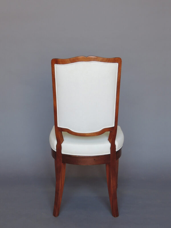 A Set of 12 Fine French Art Deco Mahogany Dining Chairs in the Manner of Arbus - Image 6