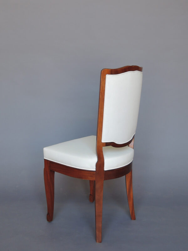 A Set of 12 Fine French Art Deco Mahogany Dining Chairs in the Manner of Arbus - Image 7