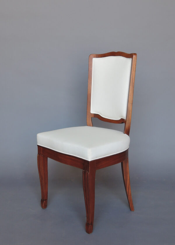 A Set of 12 Fine French Art Deco Mahogany Dining Chairs in the Manner of Arbus - Image 9