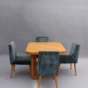 A Fine French 1950s Dining Set by Raoul Clement, 1 Table and 4 Chairs