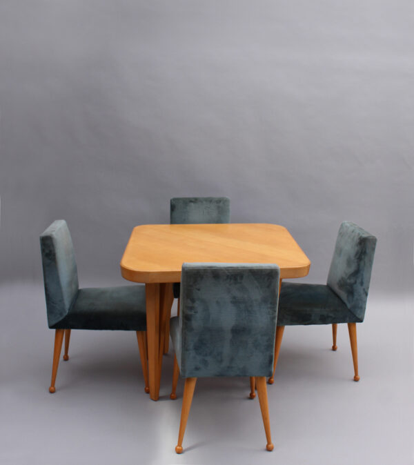 A Fine French 1950s Dining Set by Raoul Clement, 1 Table and 4 Chairs - Image 2