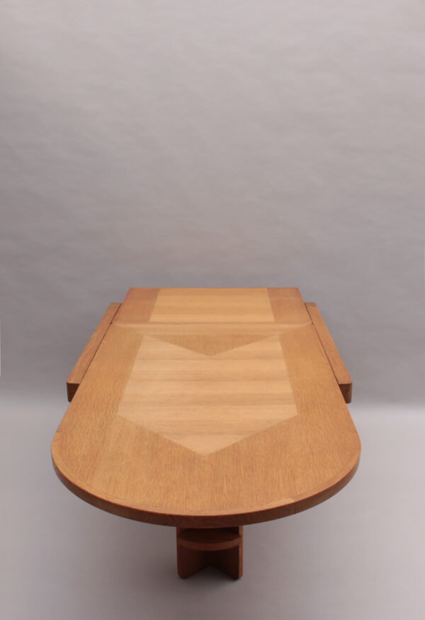 Fine French 1970s Oak Folding Table by Guillerme & Chambron - Image 9