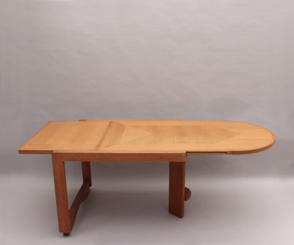 Fine French 1970s Oak Folding Table by Guillerme & Chambron - Image 11