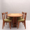 Set of 4 Fine French 1970s Oak Dining Chairs by Guillerme et Chambron