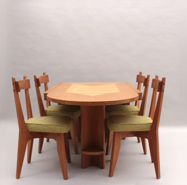 Set of 4 Fine French 1970s Oak Dining Chairs by Guillerme et Chambron - Image 17