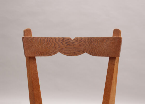 Set of 4 Fine French 1970s Oak Dining Chairs by Guillerme et Chambron - Image 11