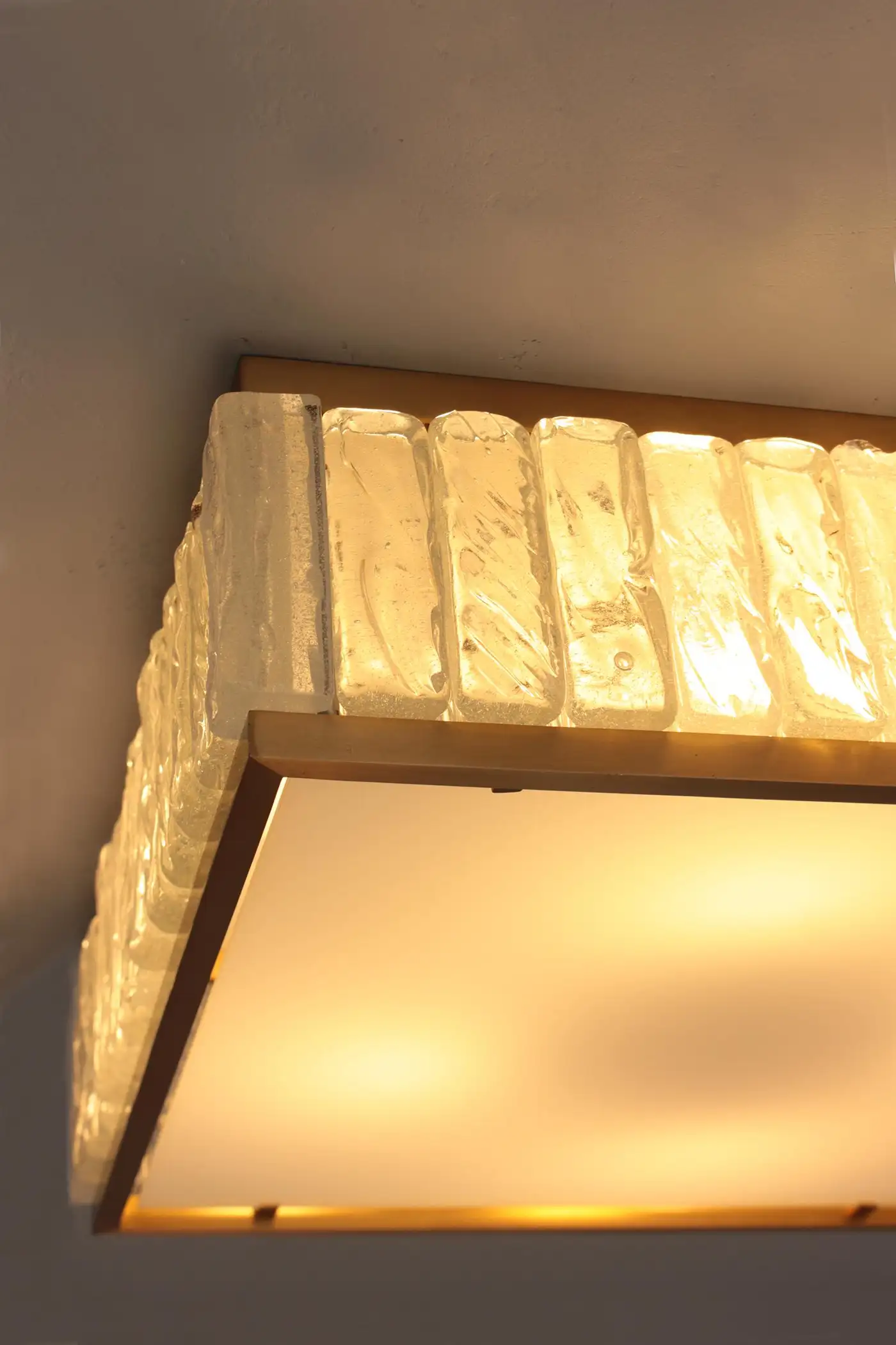 Fine 1970’s Brass and Glass Square “Queen's Necklace” Ceiling Light by Perzel - Image 9
